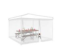 Relaxdays Mosquitera para Carpa, Malla Antimosquitos Cenador 3 x 3 m, 2 Laterales, Red Antiinsectos, Cremallera, Blanco