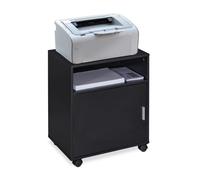 Relaxdays Mueble auxiliar impresora balda y puerta negro