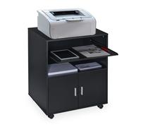 Relaxdays Mueble auxiliar impresora con bandeja negro