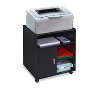 Relaxdays Mueble auxiliar impresora negro rueditas negro