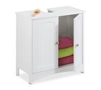 Relaxdays Mueble bajo lavabo con puertas blanco