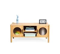 Relaxdays Mueble bajo para TV, 2 Puertas, Mesa para televisores hasta 43 Pulgadas, Efecto Madera, HBT: 48 x 103 x 40 cm.