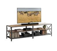 Relaxdays Mueble bajo TV 4 compartimentos marrón,negro
