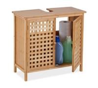 Relaxdays Mueble baño bajo lavabo rejilla bambú marrón claro