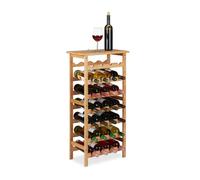Relaxdays Mueble botellero para 28 botellas marrón claro