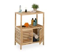 Relaxdays Mueble de baño de madera de nogal marrón claro