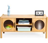 Relaxdays Mueble para TV con 2 puertas marrón claro