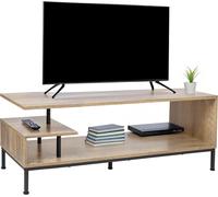 Relaxdays, mueble de TV con 3 estantes, estante abierto para televisores de hasta 55 pulgadas, dimensiones: 40 x 106 x 39,5 cm, mesa de televisión, color natural/