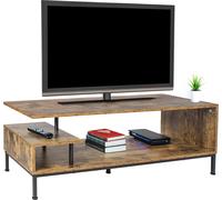 Relaxdays, mueble de TV con 3 estantes, estantería abierta para televisores de hasta 55 pulgadas, dimensiones: 40 x 106 x 39,5 cm, mesa de televisión, color marrón/
