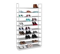 Relaxdays Mueble para Zapatos, Tela, Gris