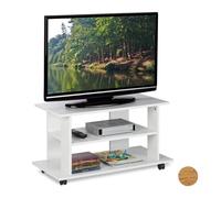 Relaxdays Mueble TV ruedas blanco