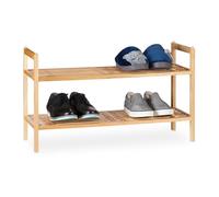 Relaxdays Mueble zapatero apilable de nogal marrón claro
