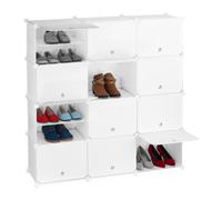 Relaxdays Mueble zapatero blanco 24 compartimentos blanco