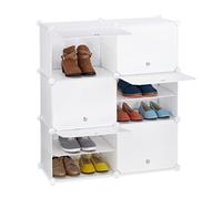 Relaxdays Mueble zapatero blanco 12 compartimentos blanco