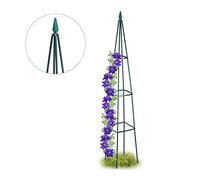 Relaxdays Obelisco Plantas XL para Trepadoras, Hierro, Verde Oscuro, 192 x 31 x 31 cm