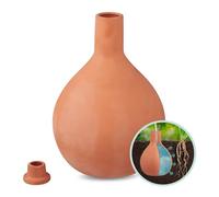 Relaxdays Olla de Riego, 3,5 l, OYA de Arcilla, Sistema Autoriego, Huerto e Invernadero, Cono Regar Plantas, Terracota