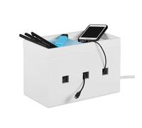 Relaxdays Organizador cables blanco blanco