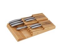 Relaxdays Organizador cajón 16 cuchillos cocina marrón claro