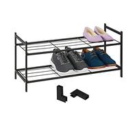 Relaxdays Organizador calzado metálico apilable negro