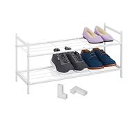 Relaxdays Organizador calzado metálico apilable blanco