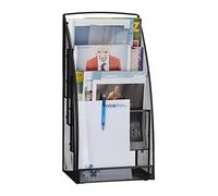 Relaxdays Organizador de cartas grande metal negro