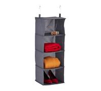 Relaxdays Organizador colgante armario 4 espacios gris