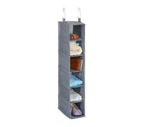 Relaxdays Organizador colgante armario 6 baldas negro,gris