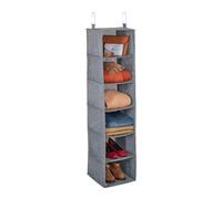 Relaxdays Organizador colgante armario 6 baldas negro,gris