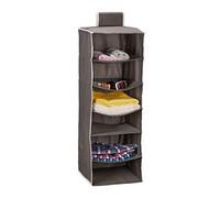 Relaxdays Organizador Colgante Armario, 6 Compartimentos, Tela, 96 x 32 x 31 cm, Estantería Plegable Ropa, Antracita