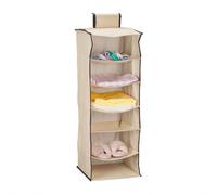Relaxdays Organizador colgante armario 6 niveles beige,marrón oscuro