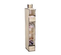 Relaxdays Organizador Colgante Armario, 7 Compartimentos, Tela, 106 x 16,5 x 31 cm, 2 Cajones, Estantería Ropa, Beige
