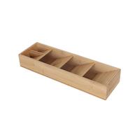 Relaxdays Organizador cubiertos bambú 5 compart. marrón claro