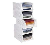 Relaxdays Organizador de armario, set de 5, plegable, apilable, blanco