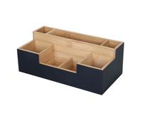 Relaxdays Organizador de bambú 7 compartimentos marrón claro,negro