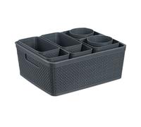 Relaxdays Organizador de cajones en set 10 piezas gris