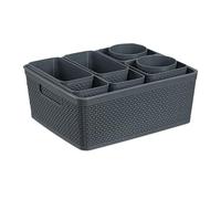 Relaxdays Organizador de cajones en set 10 piezas gris