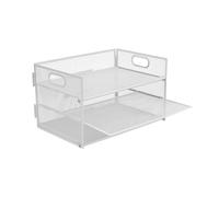Relaxdays Organizador de Documentos, Metal, 3 Compartimentos, Oficina, 20,5 x 32,5 x 23,5 cm, Organizador Blanco
