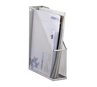 Relaxdays Organizador de Documentos para Escritorio, Metal, Plateado, 31.5 x 7.2 x 25 cm