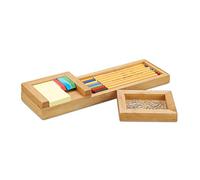 Relaxdays Organizador de escritorio, Bambú, Lapicero y soporte de notas, 3,8 x 31 x 9 cm, Marrón
