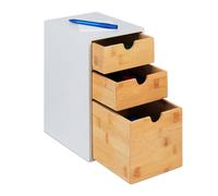 Relaxdays Organizador de escritorio con 3 cajones blanco,marrón claro