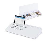 Relaxdays Organizador de escritorio con pizarra blanco