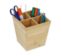 Relaxdays Organizador de escritorio de bambú marrón claro