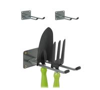 Relaxdays Organizador de Herramientas, Set de 3, Gancho Doble Pared, 24 cm, Soporte Taller o Garaje, Acero, Antracita