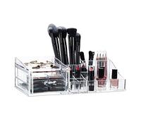 Relaxdays Organizador de Maquillaje acrílico, Organizador de cosméticos, Un Cajón, Transparente