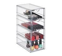 Relaxdays Organizador de maquillaje 4 cajones transparente
