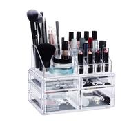 Relaxdays Organizador de maquillaje con 4 cajones transparente