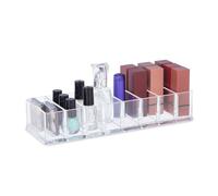 Relaxdays Organizador de maquillaje con 8 espacios transparente