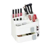 Relaxdays Organizador de maquillaje con cajones blanco,transparente,gris