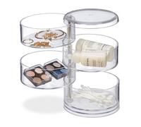 Relaxdays Organizador de maquillaje giratorio transparente