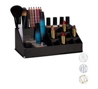 Relaxdays Organizador de maquillaje negro